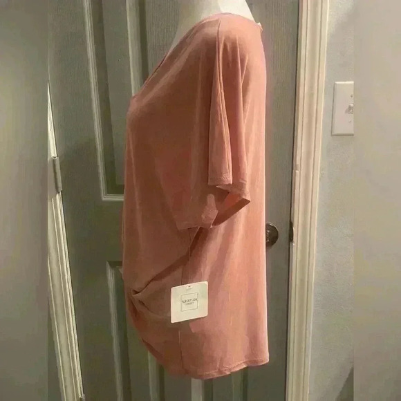 Perseption Concept short sleeve V neck front tie knot in mauve NWT size Large - Picture 5 of 8